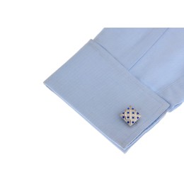 Mansetinööbid - hõbedased reljeefsed siniste kividega